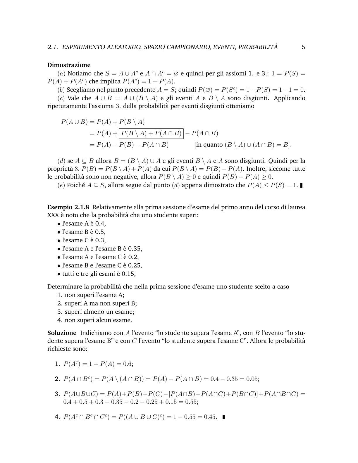 Probabilità e Statistica