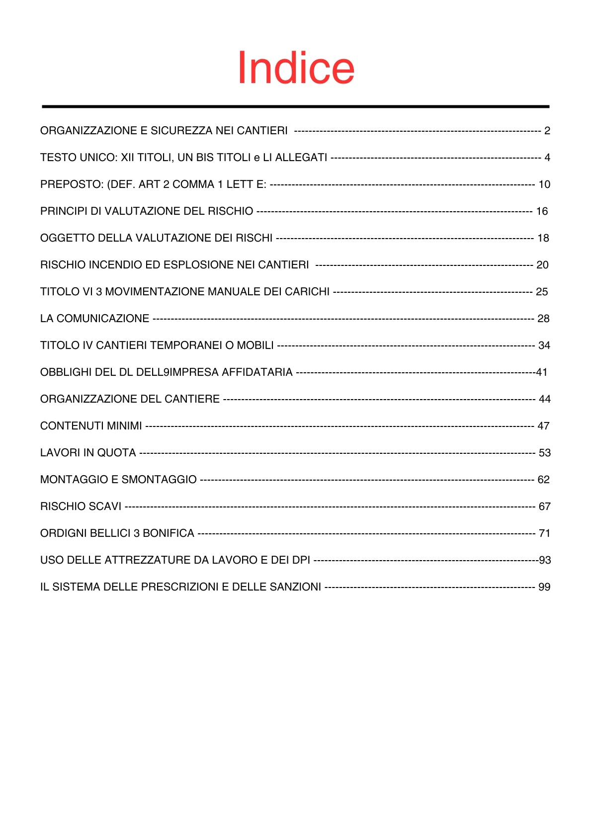 Organizzazione Cantiere